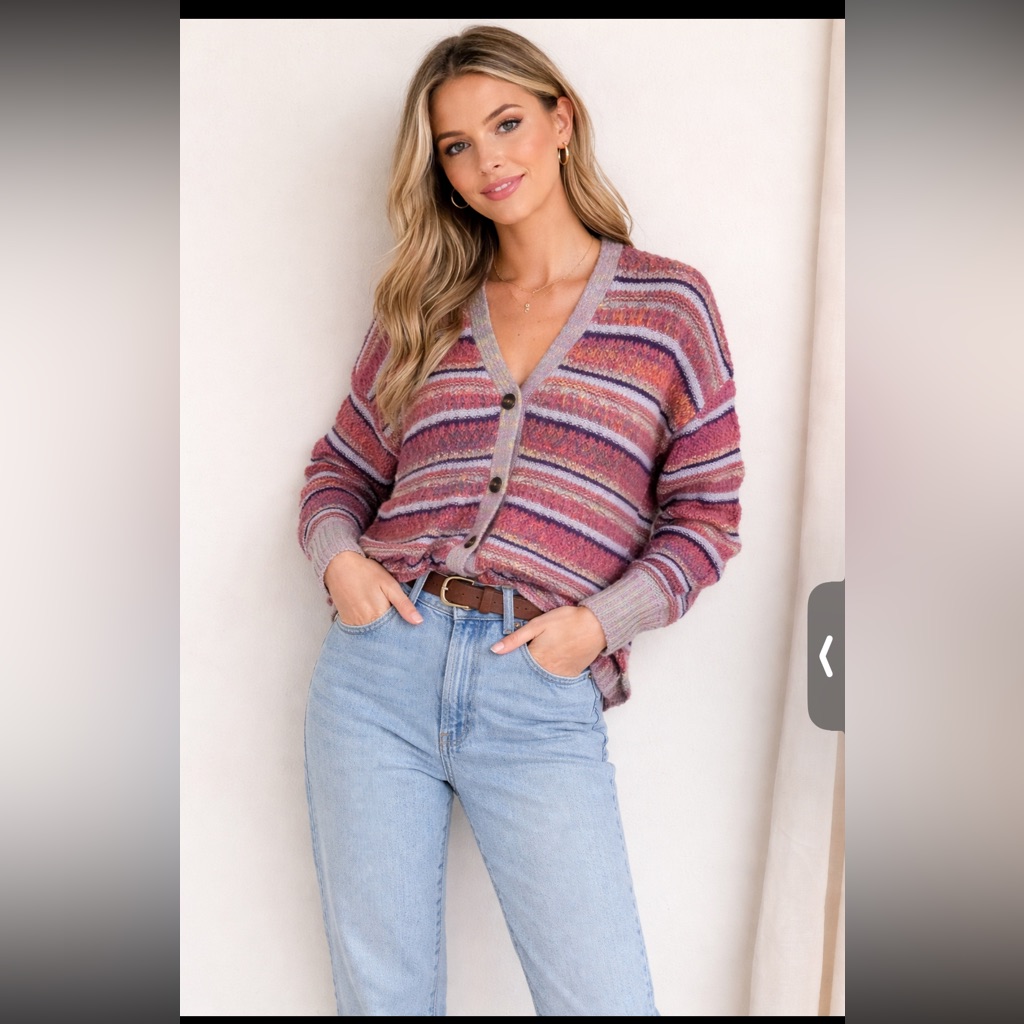 Line Rainbow Cardigan - M